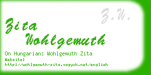 zita wohlgemuth business card
